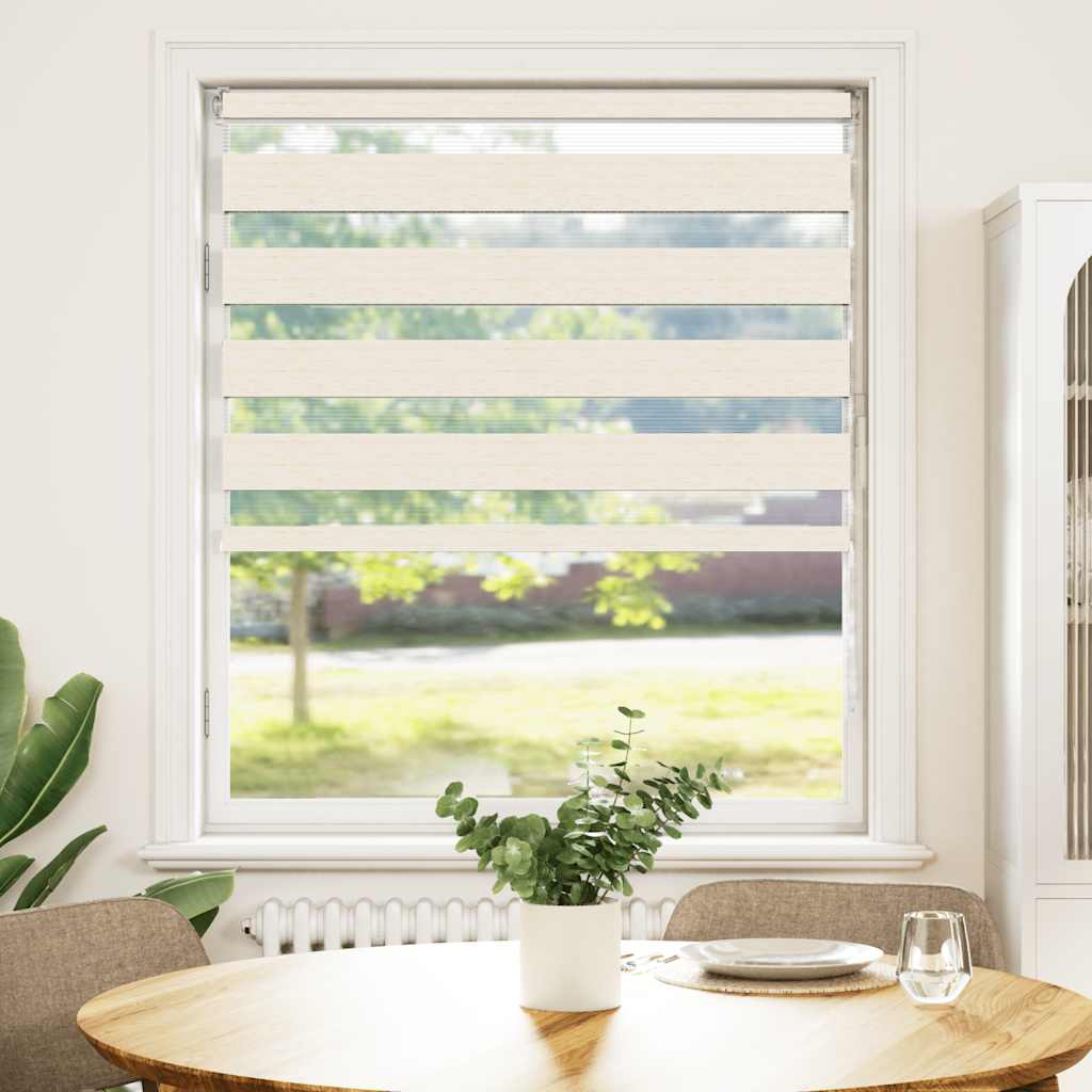 Vidaxl Zebra Roller Blind 100x150 cm Staubbreite 95,9 cm Marmerbeige