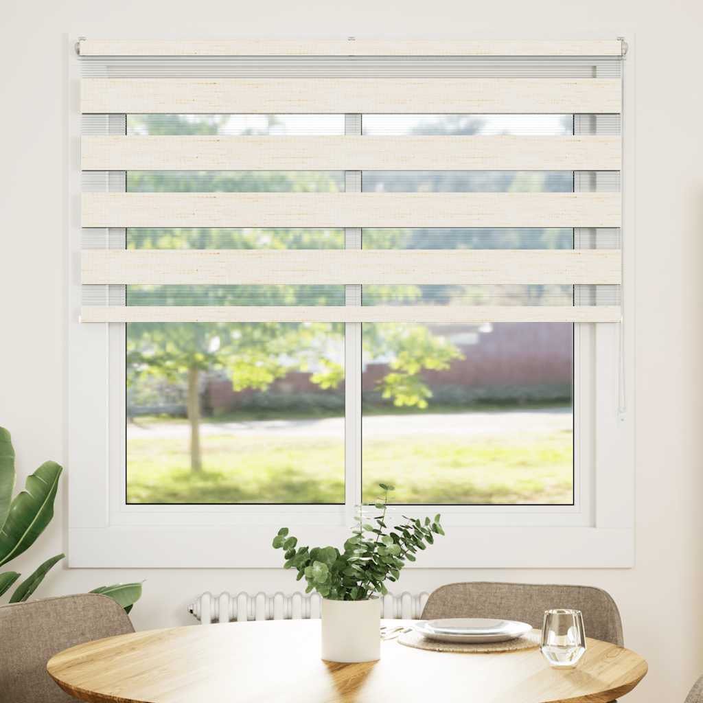 Vidaxl Zebra Roller Blind 140x150 cm Staubbreite 135,9 cm Marmerbeige