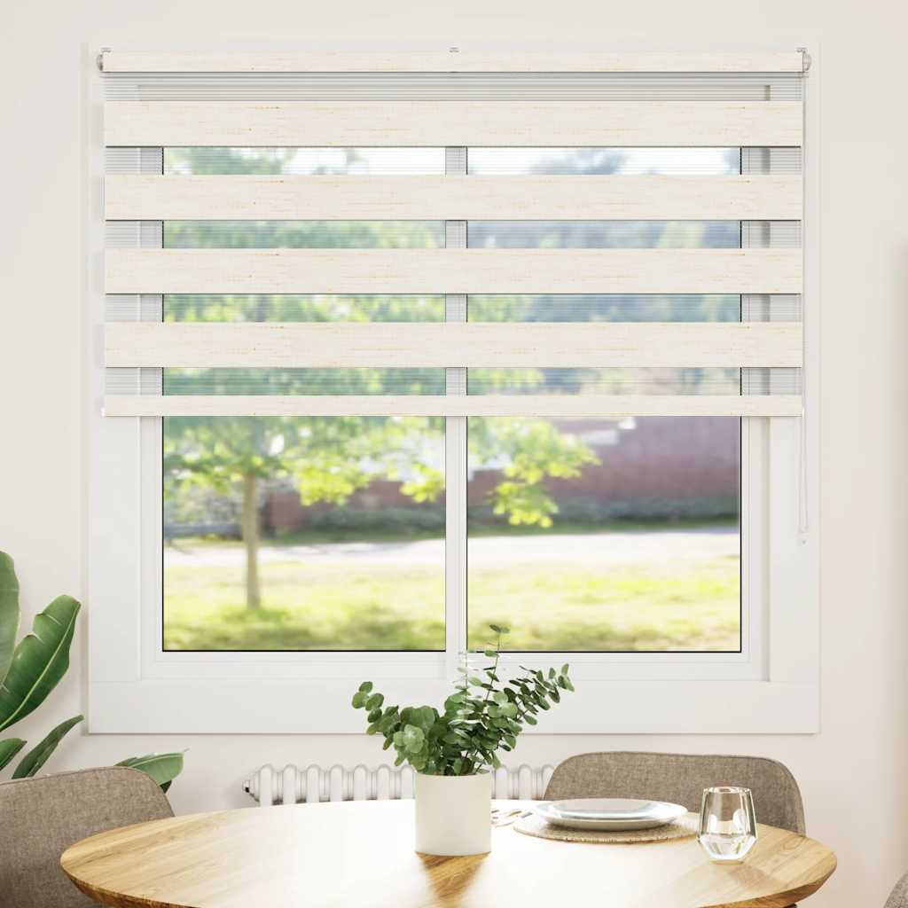 Vidaxl Zebra Roller Blind 150x150 cm Staubbreite 145,9 cm Marmerbeige