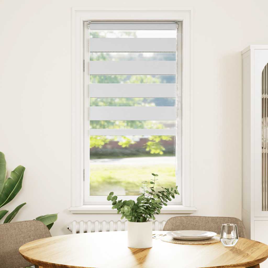 Vidaxl Zebra Roller Blind 65x100 cm Staubbreite 60,9 cm Polyester weiß