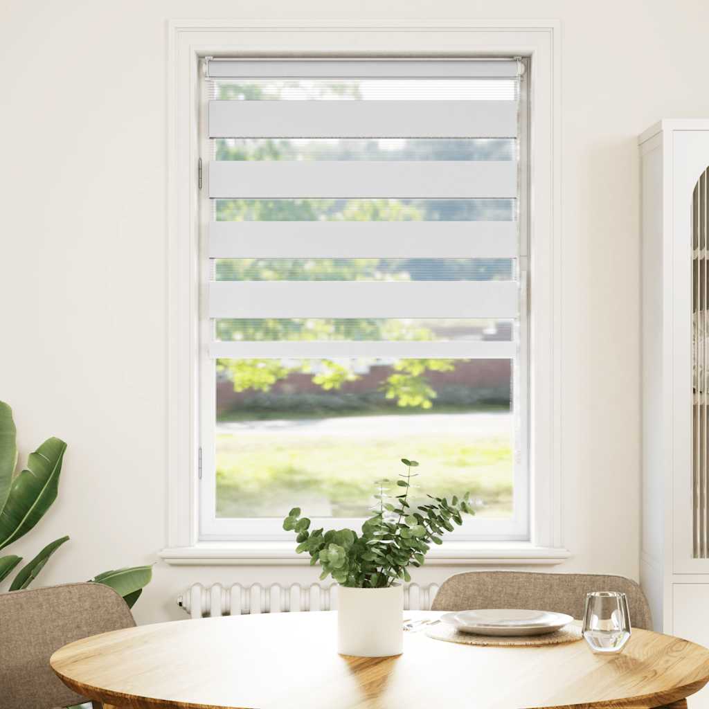 VidaXL Zebrarollo 80x100 cm Stoffbreite 75,9 cm Polyester weiß