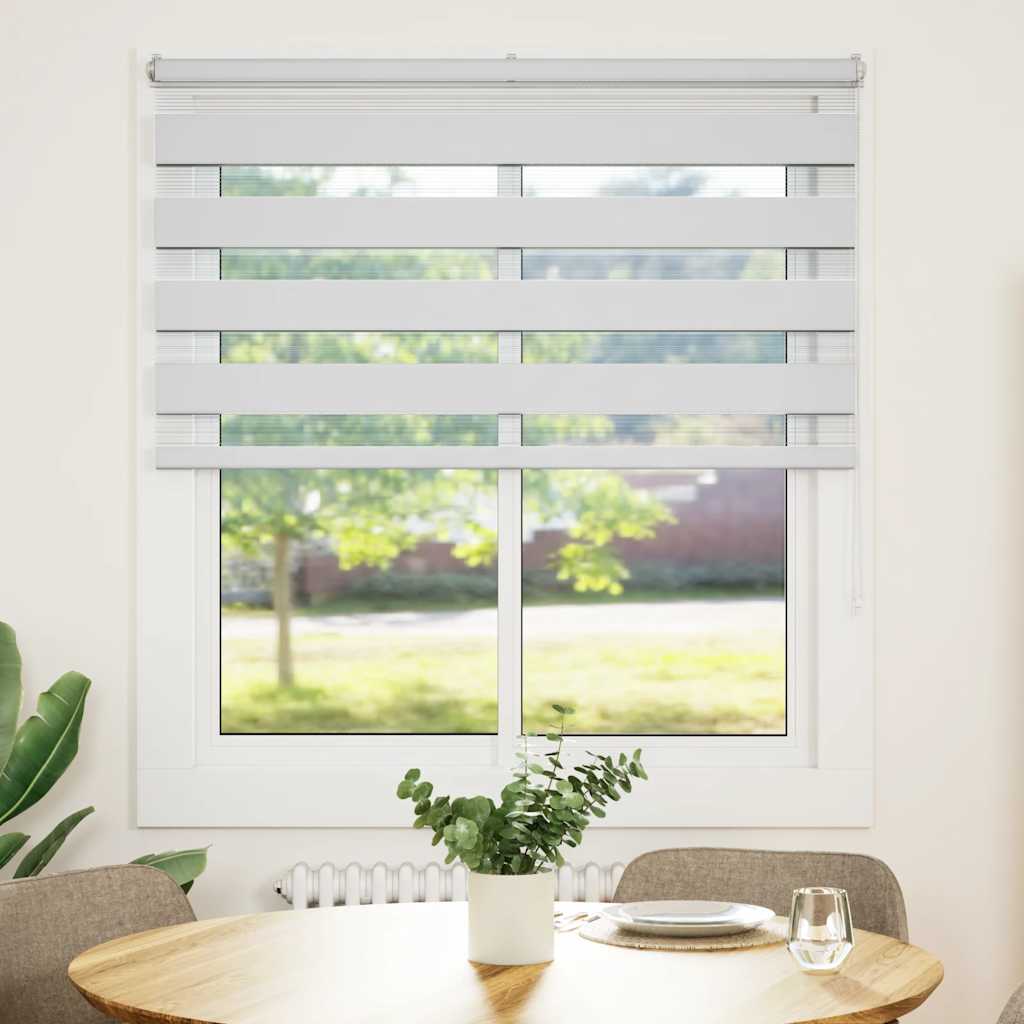 VidaXL Zebrarollo 130x100 cm Stoffbreite 125,9 cm Polyester weiß