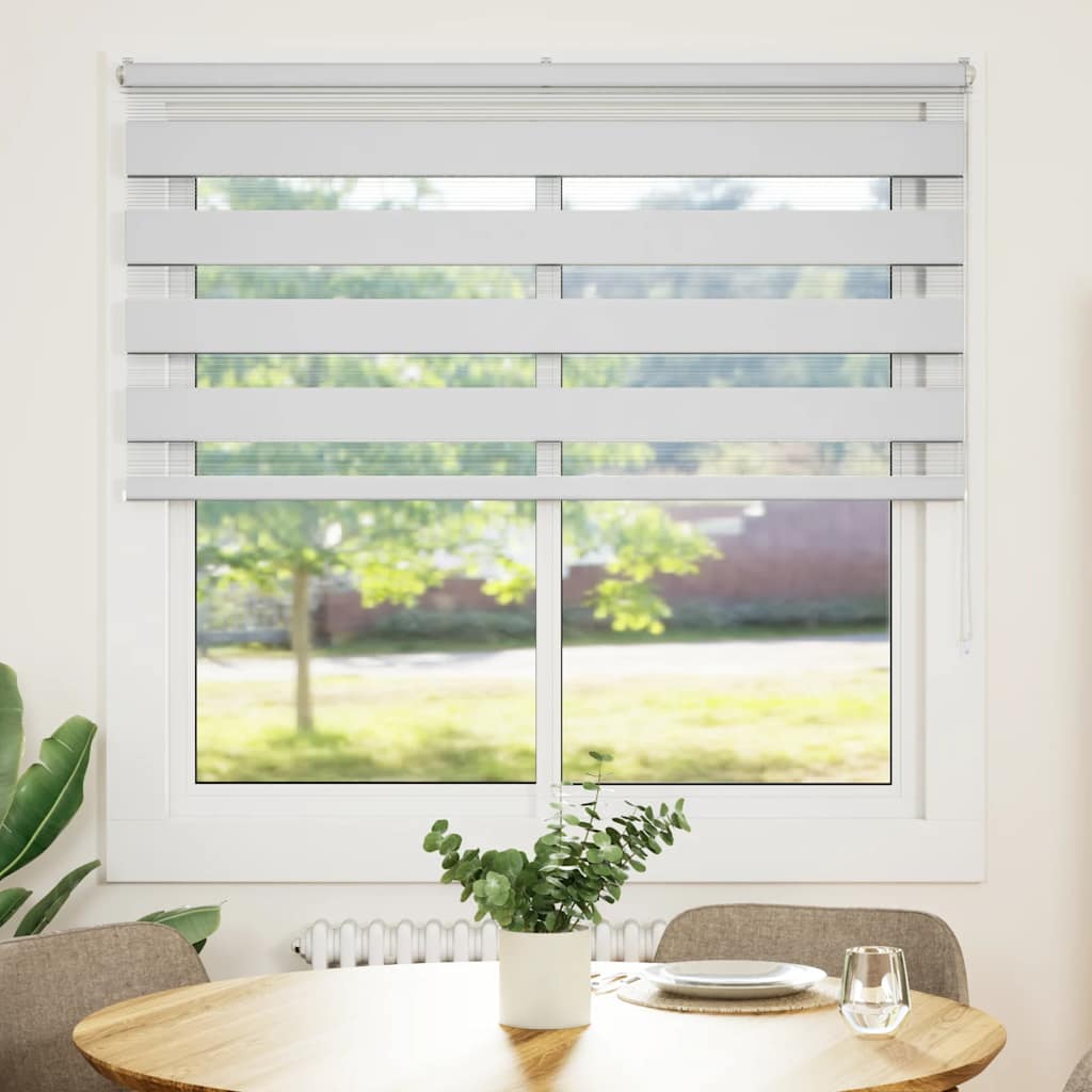 VidaXL Zebrarollo 140x100 cm Stoffbreite 135,9 cm Polyester weiß