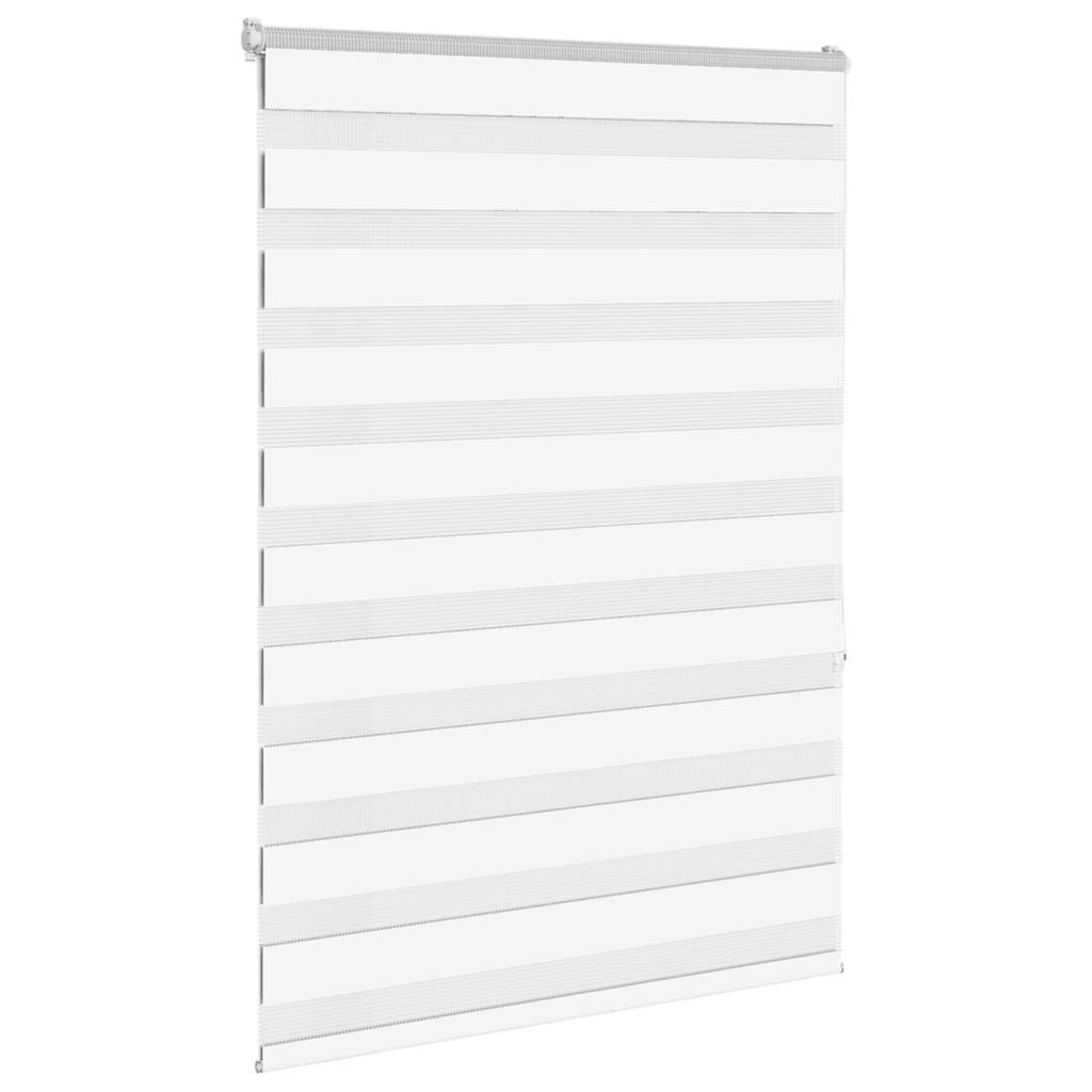 Vidaxl Zebra Roller Blind 100x150 cm Staubbreite 95,9 cm Polyester weiß