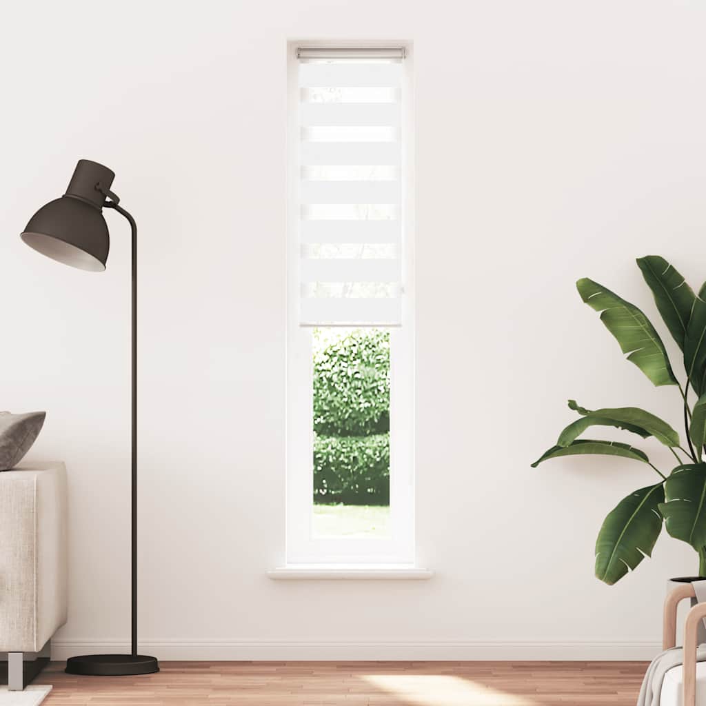 Vidaxl Zebra Roller Blind 50x200 cm Stoffbreite 45,9 cm Polyester weiß