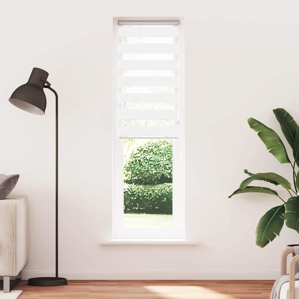 Vidaxl Zebra Roller Blind 65x200 cm Staubbreite 60,9 cm Polyester weiß