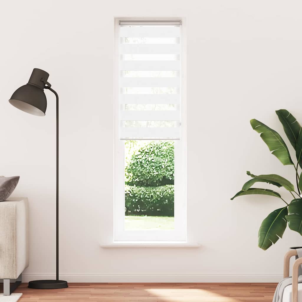 Vidaxl Zebra Roller Blind 60x230 cm Staubbreite 55,9 cm Polyester weiß