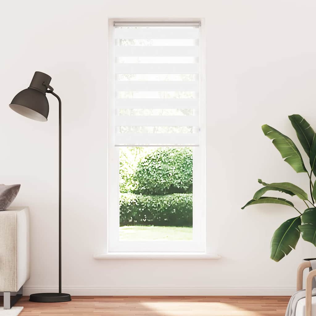 Vidaxl Zebra Roller Blind 70x230 cm Staubbreite 65,9 cm Polyester weiß