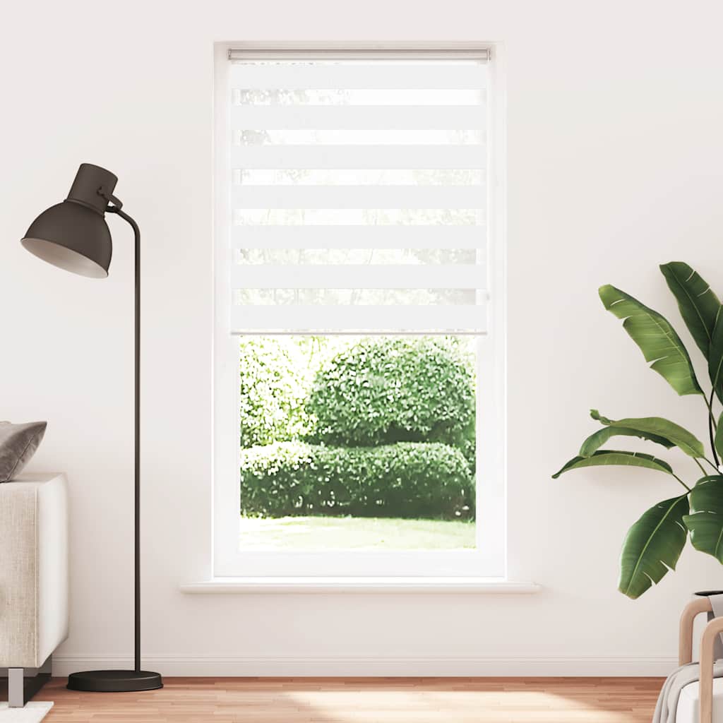 Vidaxl Zebra Roller Blind 95x230 cm Stoffbreite 90,9 cm Polyester Weiß