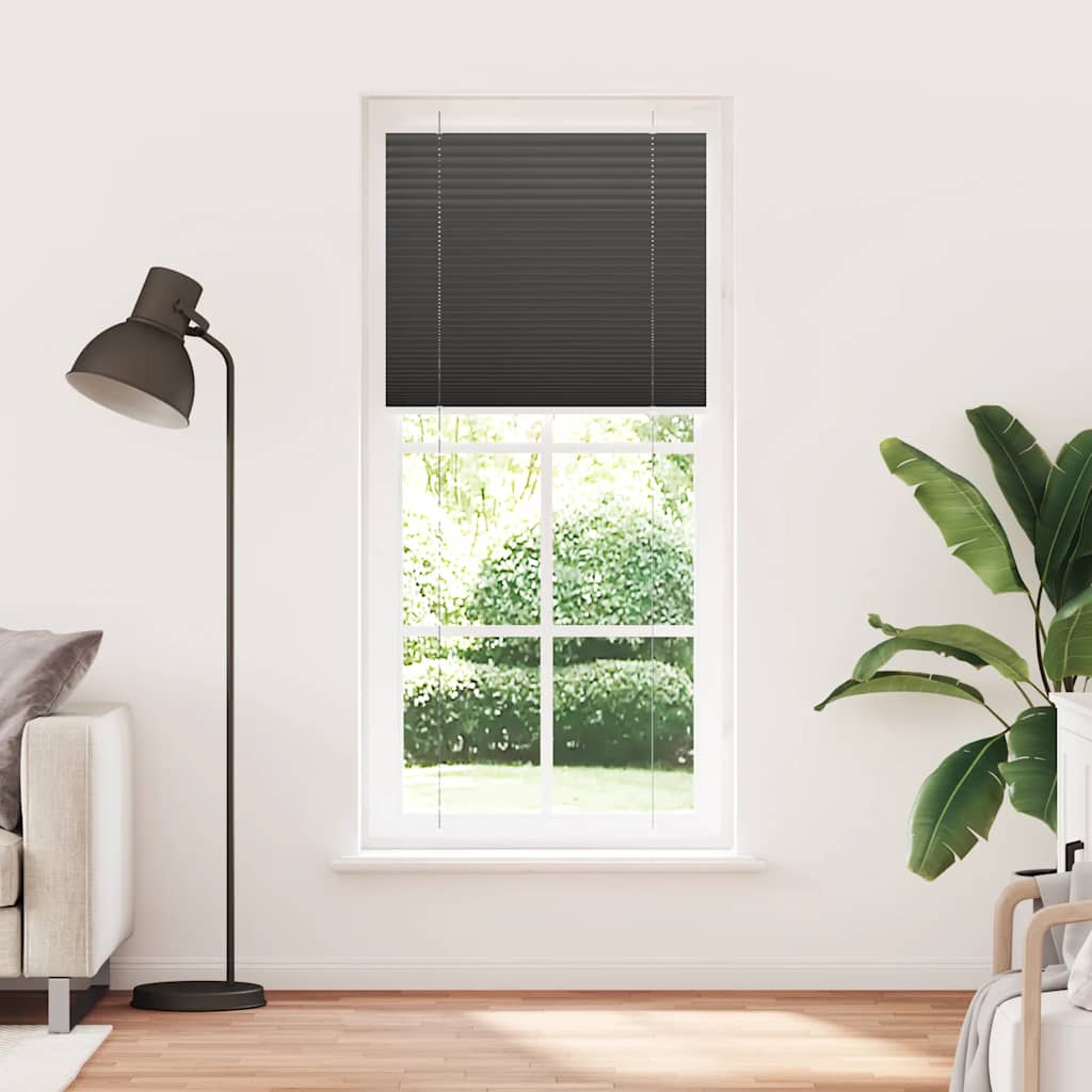 Vidaxx Plissee-Rollo 90x200 cm Stoffbreite 89,4 cm Polyester Schwarz