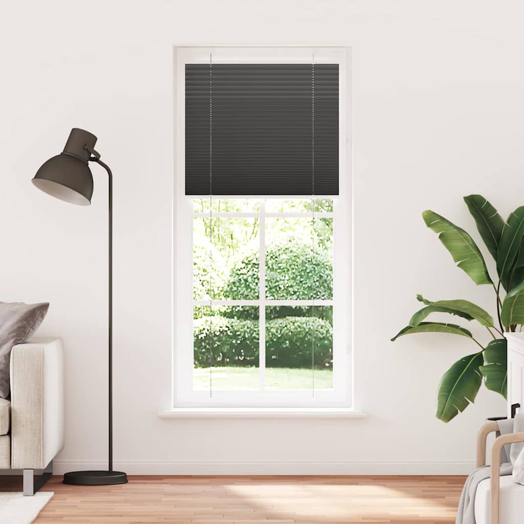 Vidaxx Plissee-Rollo 100x200 cm Stoffbreite 99,4 cm Polyester Schwarz