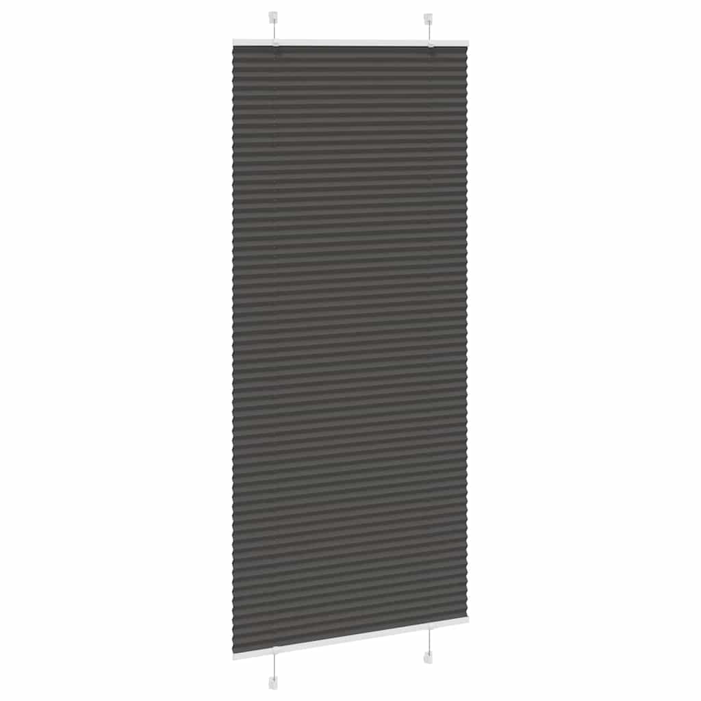 Vidaxx Plissee-Rollo 100x200 cm Stoffbreite 99,4 cm Polyester Schwarz