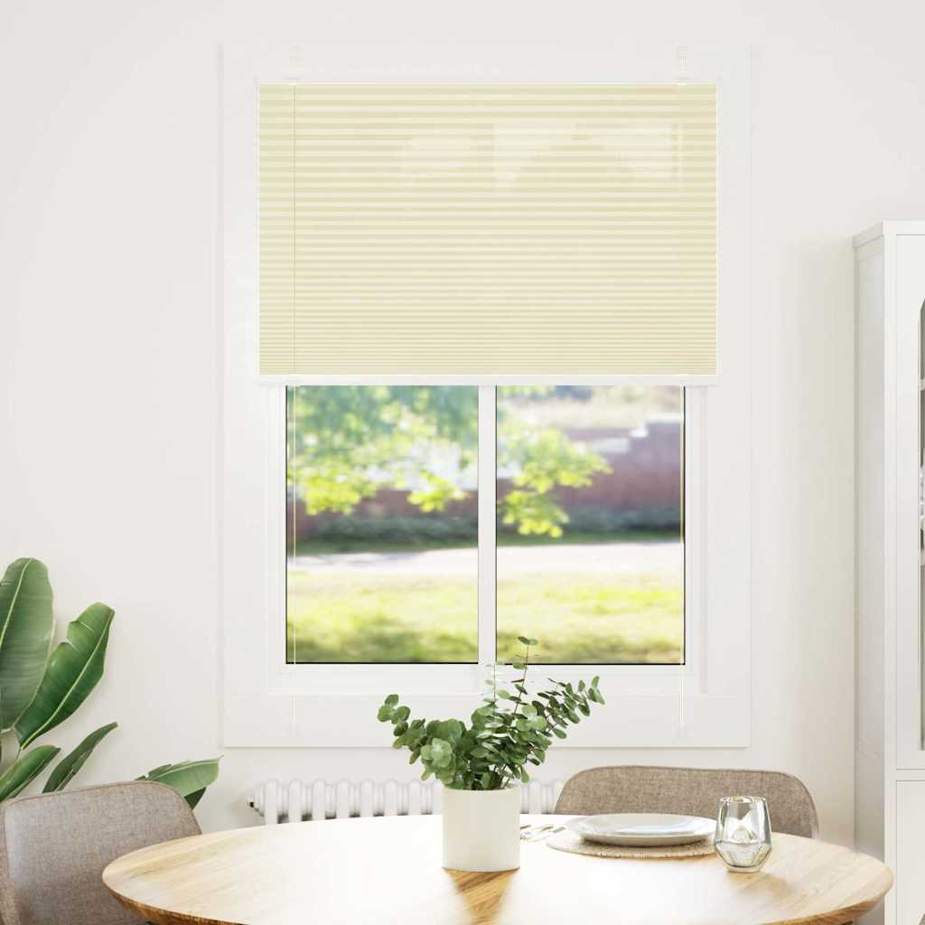 Vidaxx Plissee-Rollo 100x150 cm Stoffbreite 99,4 cm Polyester Creme