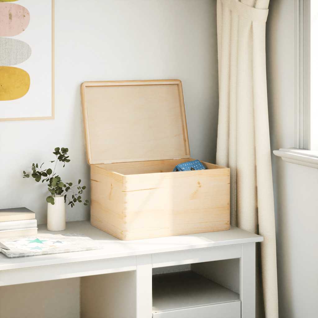VIDAXL -Holzkiste mit Deckel 40x30x23 cm Festkiefer