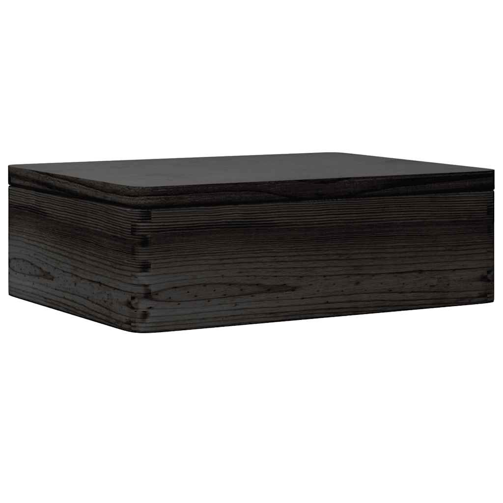VIDAXL -Holzkiste mit Deckel 40x30x13 cm Festkiefer schwarz