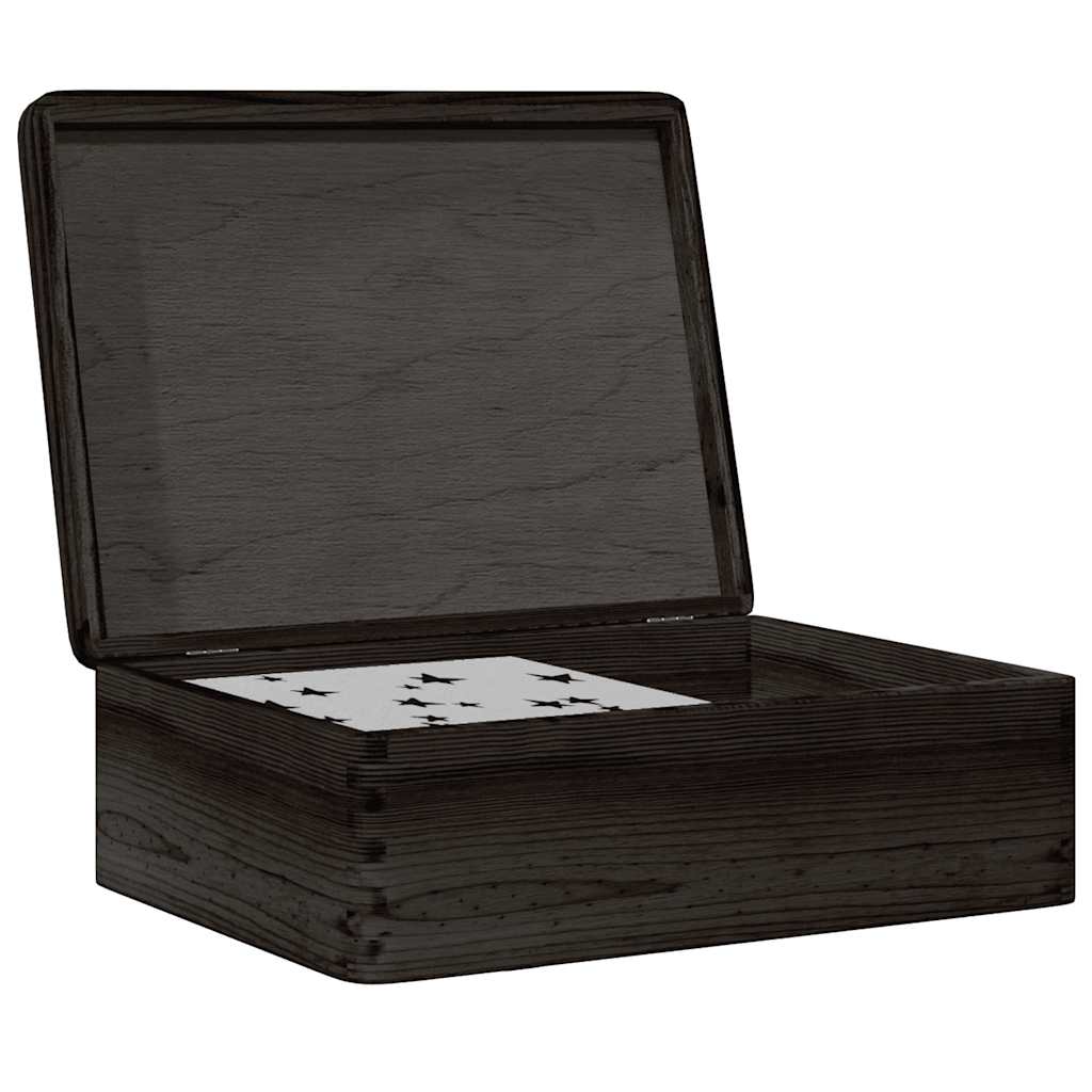 VIDAXL -Holzkiste mit Deckel 40x30x13 cm Festkiefer schwarz