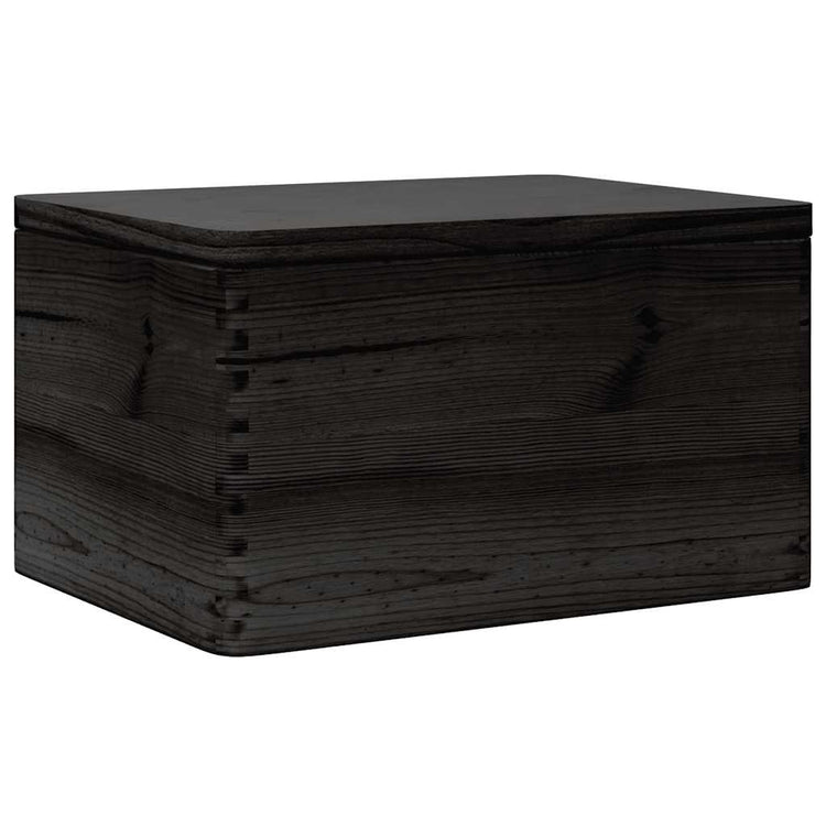 VIDAXL -Holzkiste mit Deckel 40x30x23 cm Festkiefer schwarz