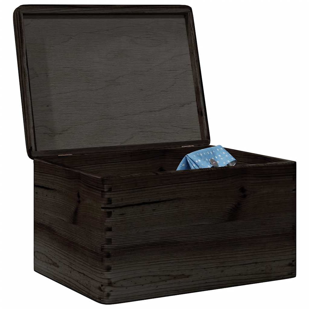 VIDAXL -Holzkiste mit Deckel 40x30x23 cm Festkiefer schwarz