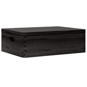 Vidaxl Holzkiste mit Deckelgriffen 40x30x13cm Kiefernholz schwarz - afbeelding 2