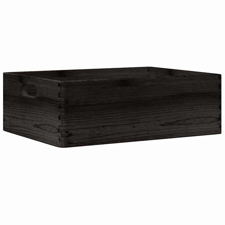 Vidaxl Holzkiste mit Griffen 40x30x13 cm Festkiefer schwarz