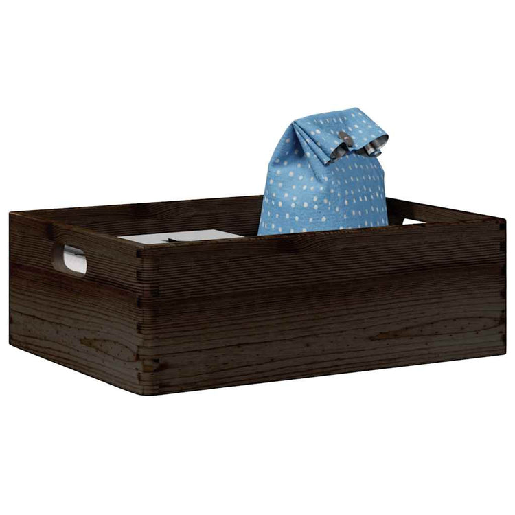 Vidaxl Holzkiste mit Griffen 40x30x13 cm Festkiefer schwarz