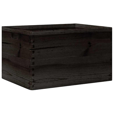 Vidaxl Holzkiste mit Griffen 40x30x23 cm Festkiefer schwarz