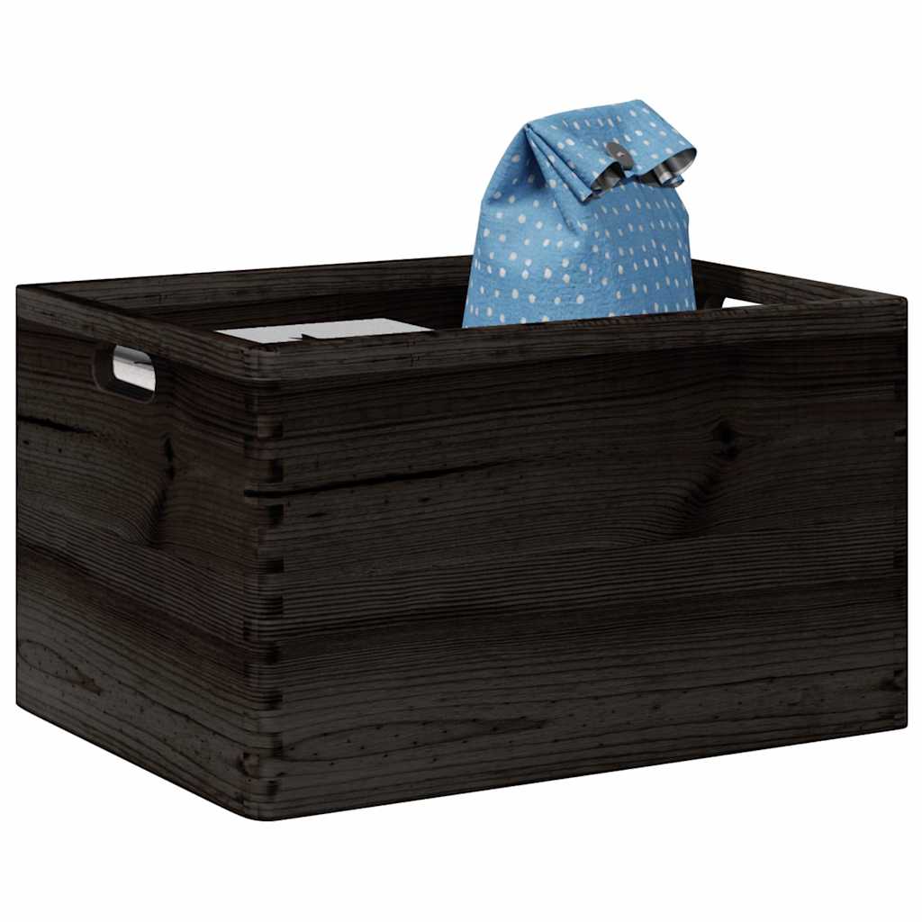 Vidaxl Holzkiste mit Griffen 40x30x23 cm Festkiefer schwarz