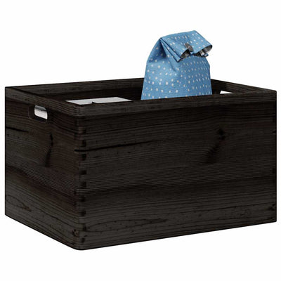 Vidaxl Holzkiste mit Griffen 40x30x23 cm Festkiefer schwarz