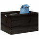 Vidaxl Holzkiste mit Griffen 40x30x23 cm Festkiefer schwarz