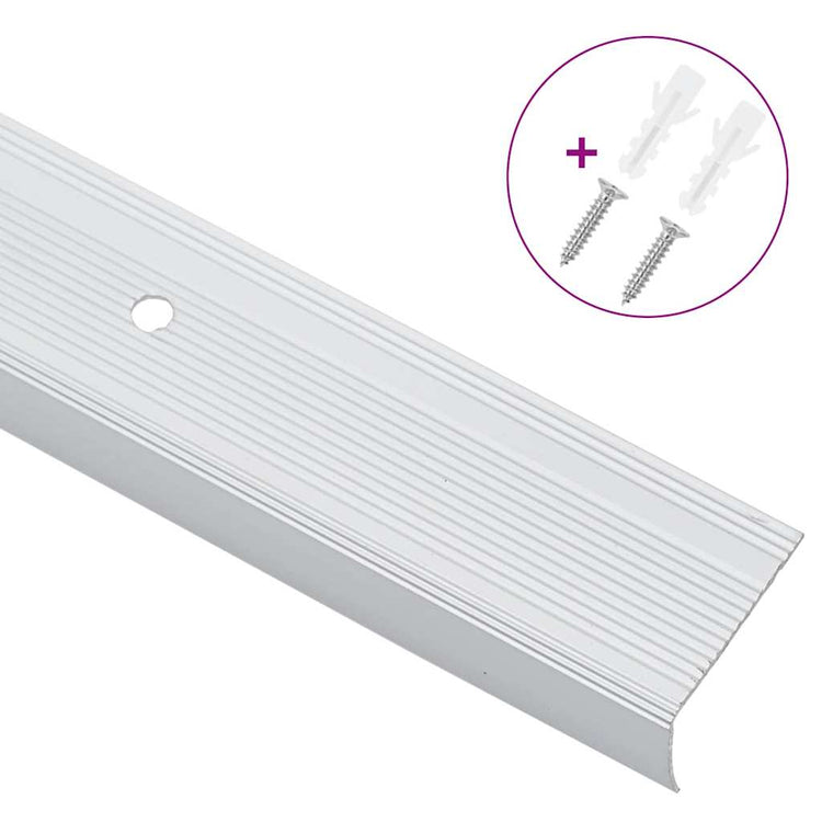Vidaxxl Treppenprofile 10 Stück Silber 67 x 3 x 2 cm Aluminium