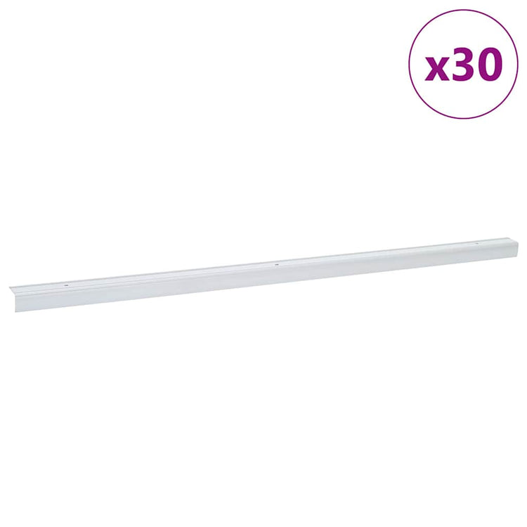 Vidaxxl Treppenprofile 30 Stück Silber 67 x 3 x 2 cm Aluminium
