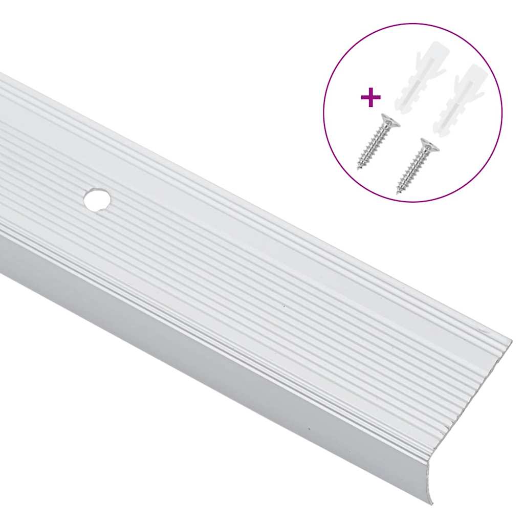 Vidaxxl Treppenprofile 30 Stück Silber 67 x 3 x 2 cm Aluminium