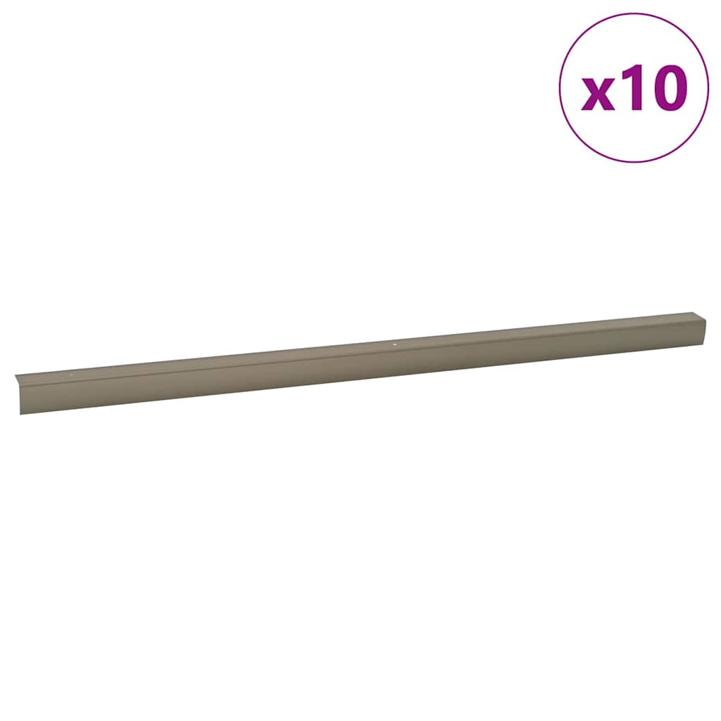 Vidaxxl Treppenprofile 10 Stück Champagner 67 x 3,5 x 3 cm Aluminium