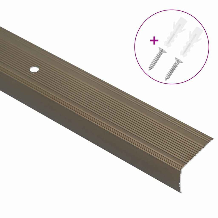 Vidaxxl Treppenprofile 10 Stück braun 67 x 3 x 2 cm Aluminium