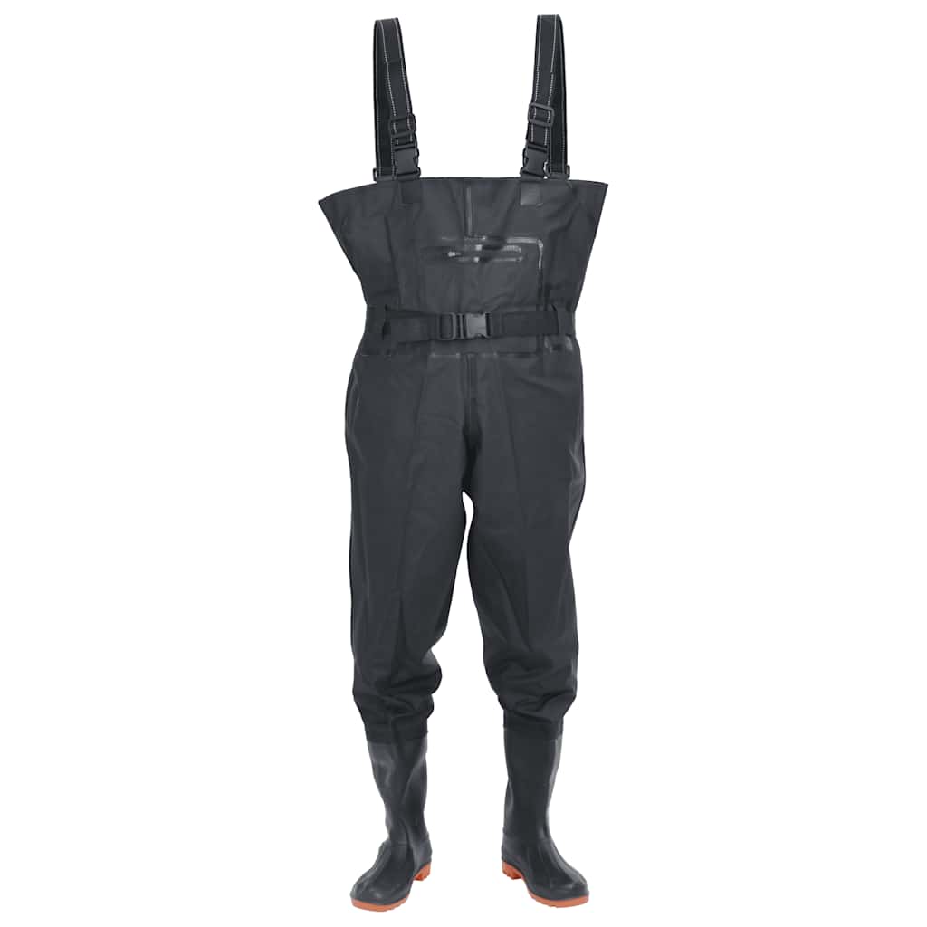 Vidaxl Waadpak mit Stiefeln und Gürtelgröße 45 Schwarz