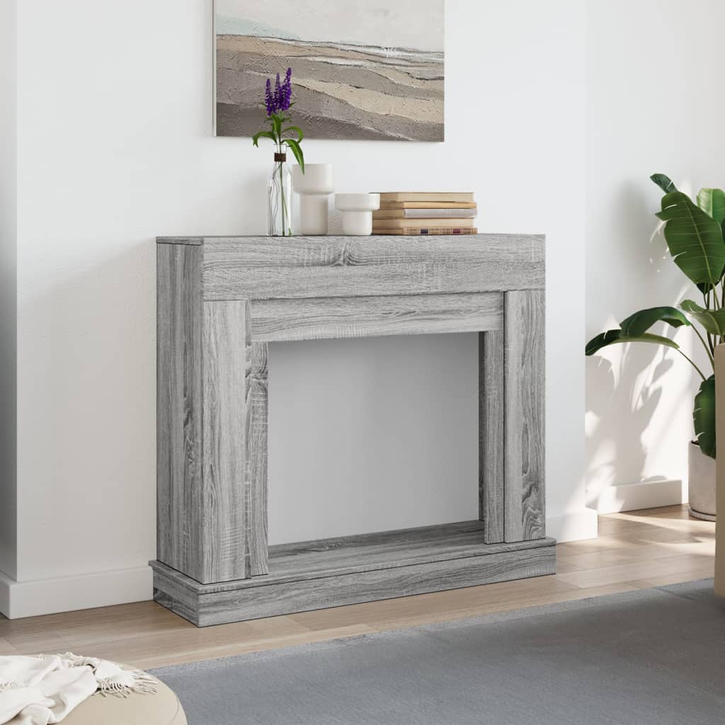 VidaXL-Kaminverkleidung 100 x 30 x 87,5 cm, Holzwerkstoff, Farbe Sonoma-Eiche, Grau