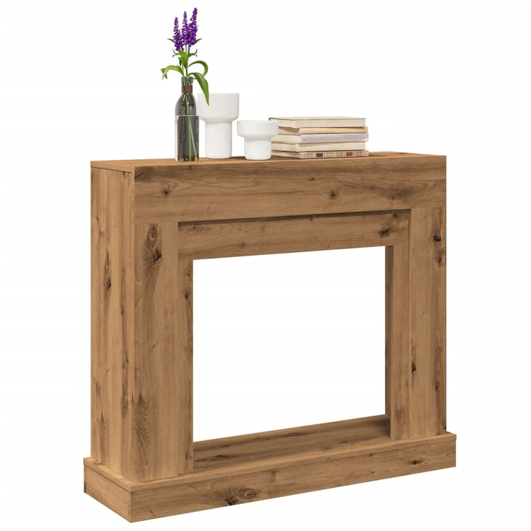 Vidaxxl-Kaminverkleidung 100 x 30 x 87,5 cm, handgefertigtes Holz, handwerklich eichenfarben