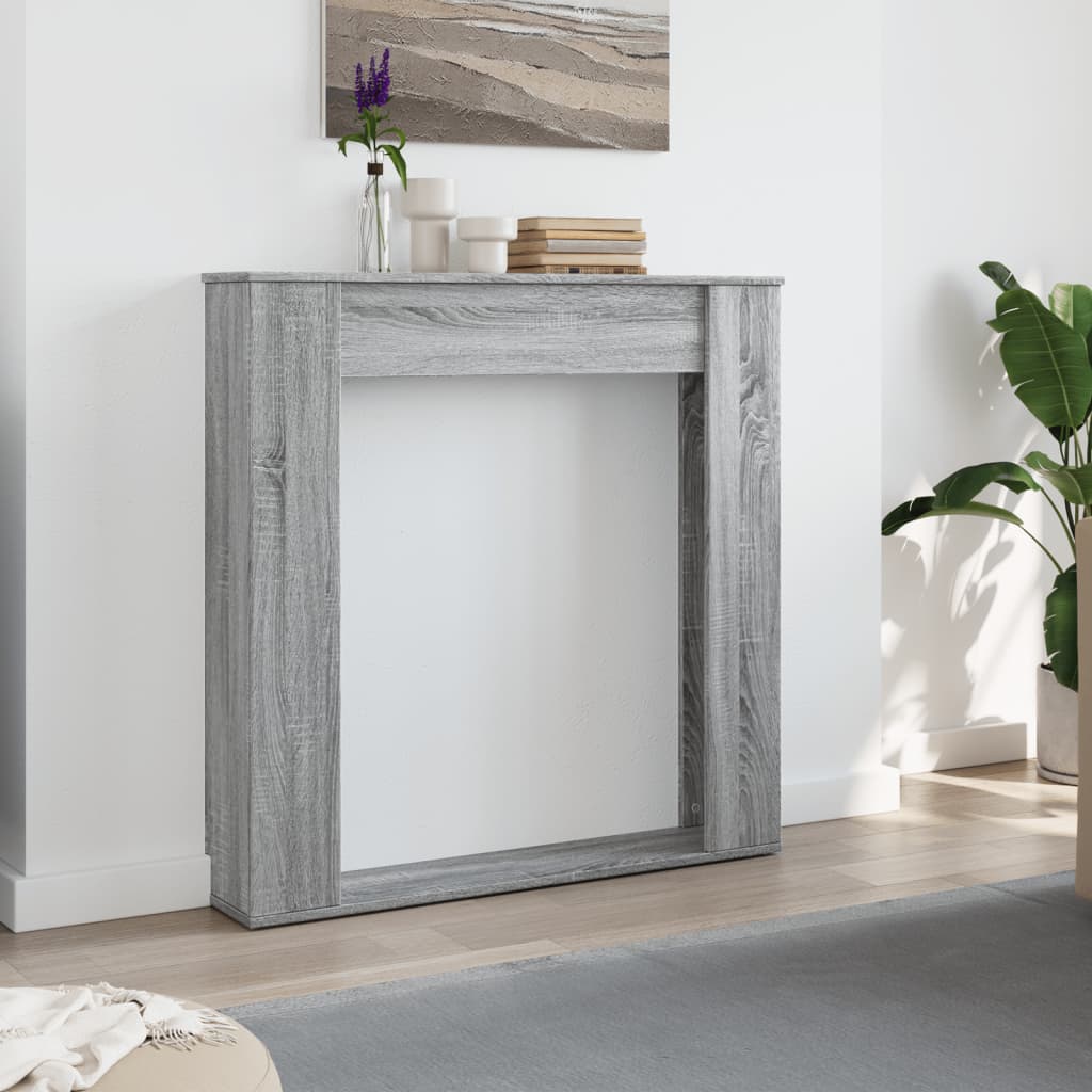 Vidaxxl Kaminverkleidung 100 x 20 x 100 cm, Holzwerkstoff, Farbe Sonoma-Eiche, Grau