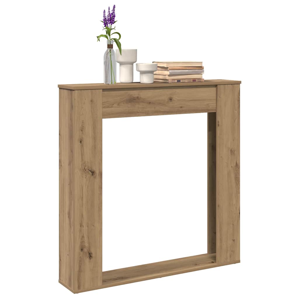 Vidaxx-Kaminverkleidung 100x20x100 cm, handgefertigtes Holz, handwerklich eichenfarben