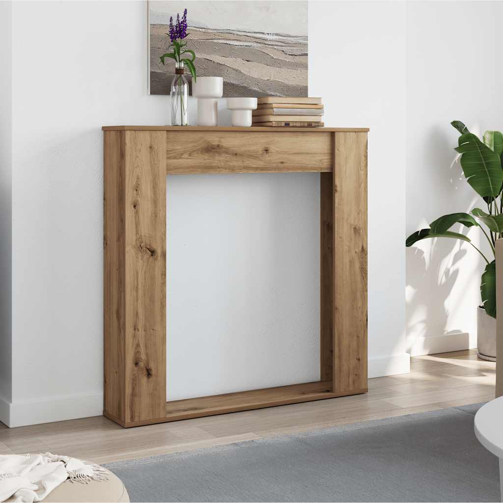 Vidaxx-Kaminverkleidung 100x20x100 cm, handgefertigtes Holz, handwerklich eichenfarben