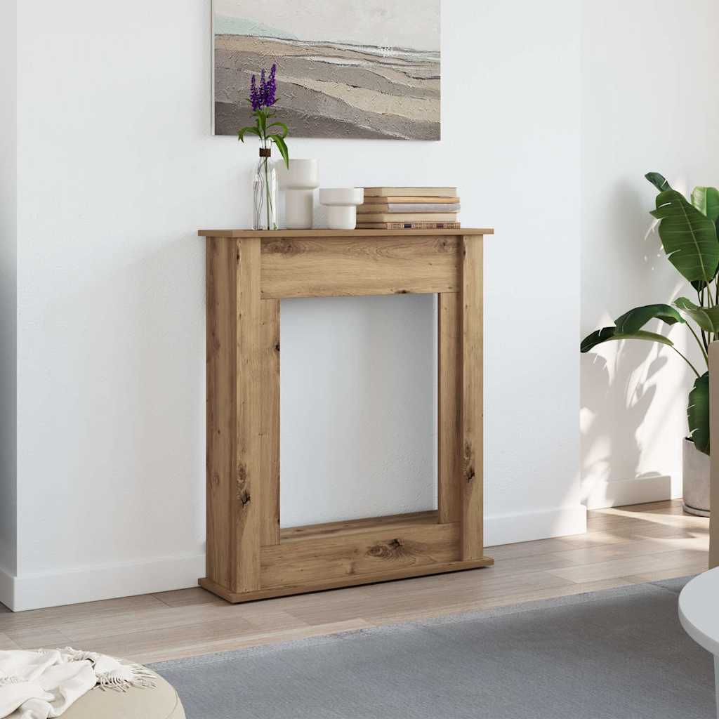 VidaXL Kaminverkleidung 75 x 20 x 87,5 cm, handgefertigtes Holz, handwerklich eichenfarben