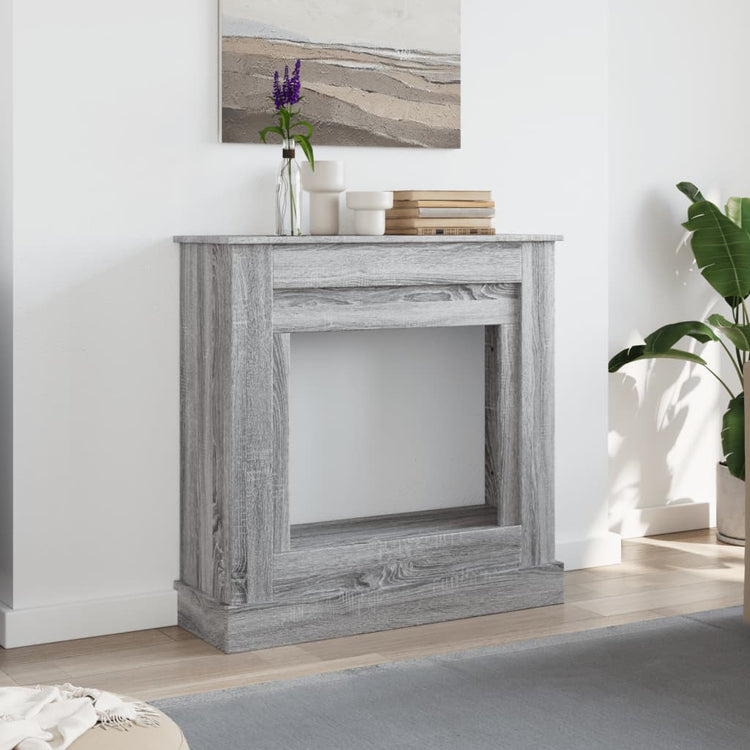Vidaxx-Kaminverkleidung 90 x 30 x 90 cm, Holzwerkstoff, Farbe Sonoma-Eiche, Grau