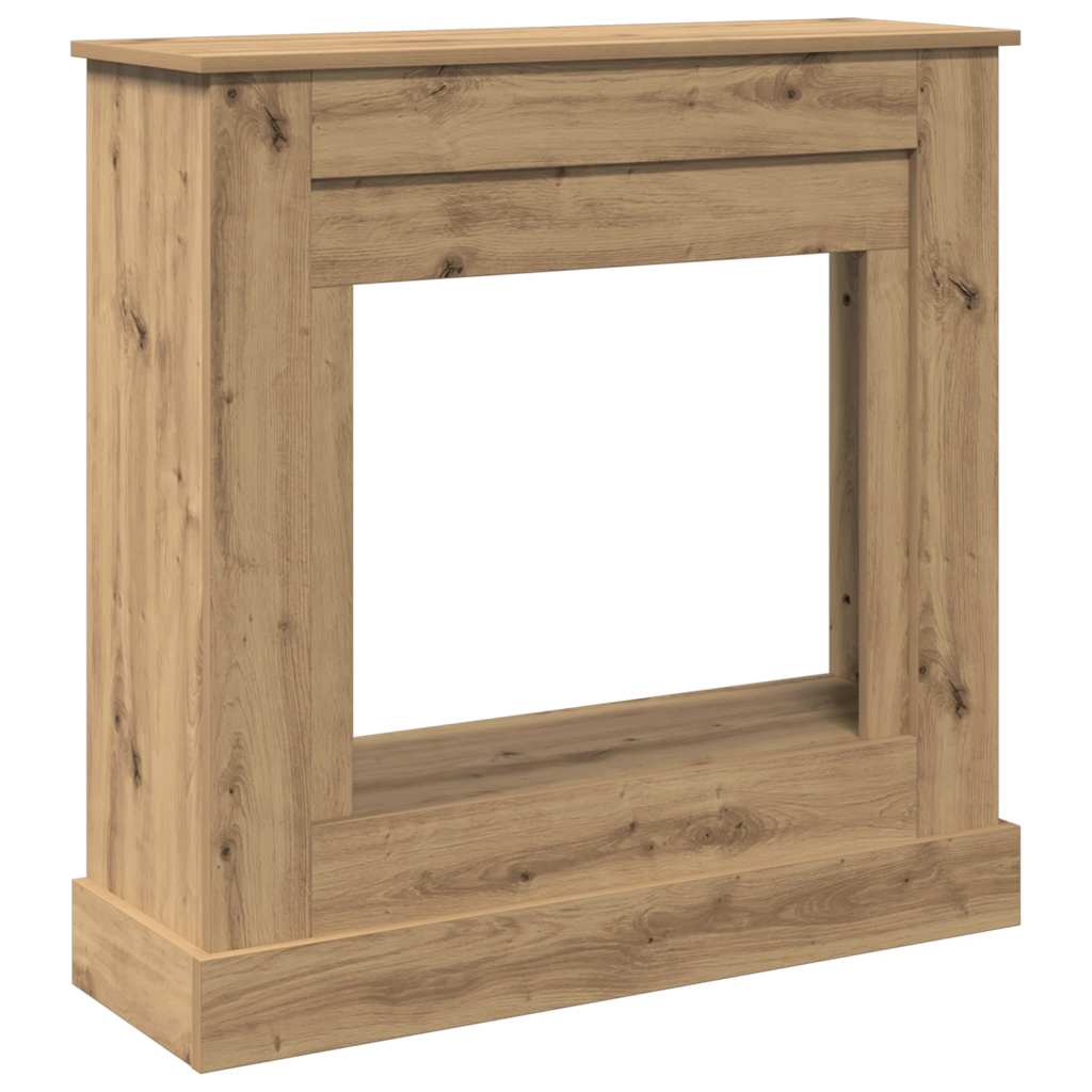 Vidaxx-Kaminverkleidung 90x30x90 cm, handgefertigtes Holz, handwerklich eichenfarben