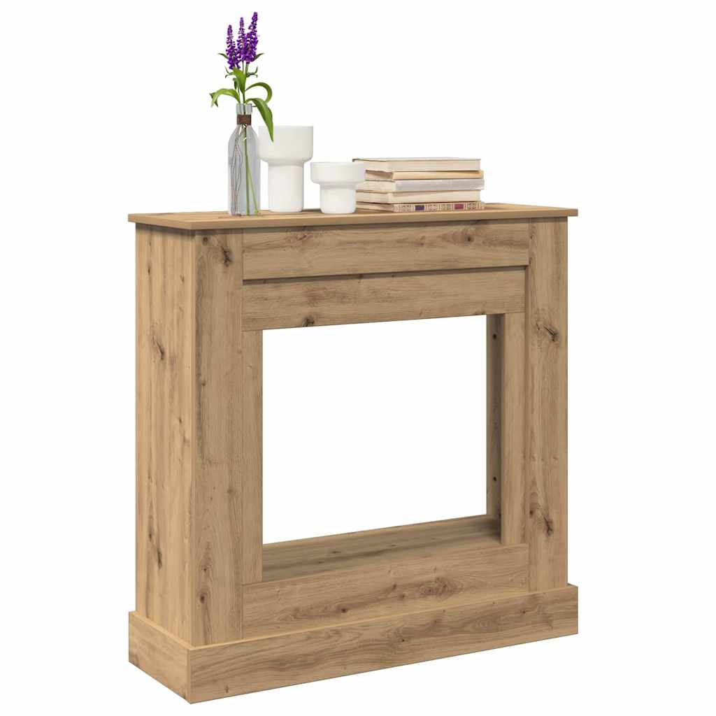 Vidaxx-Kaminverkleidung 90x30x90 cm, handgefertigtes Holz, handwerklich eichenfarben