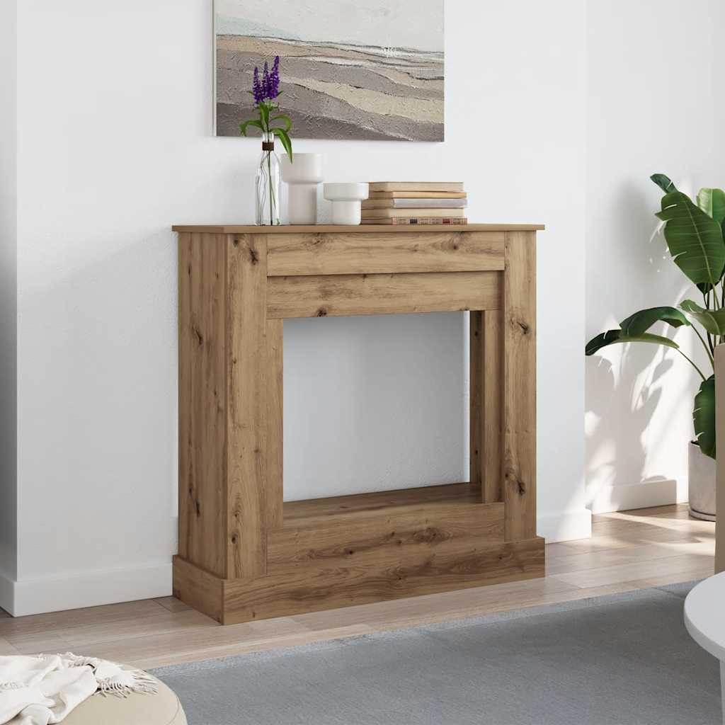 Vidaxx-Kaminverkleidung 90x30x90 cm, handgefertigtes Holz, handwerklich eichenfarben