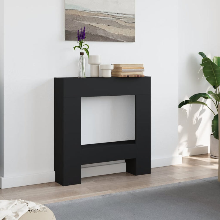 Vidaxl Hairstop 81x18x82 cm verarbeitetes Holz schwarz