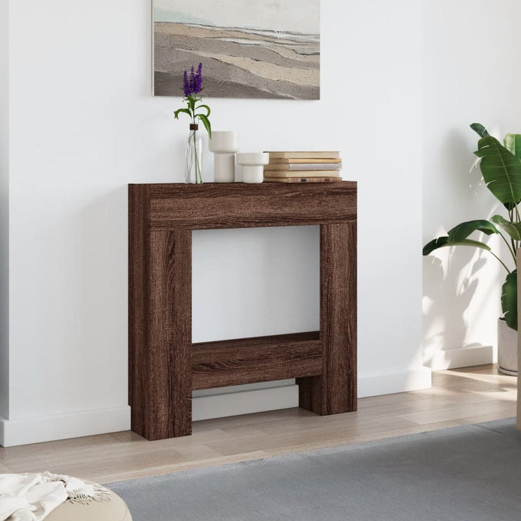 Vidaxl Hairstop 81x18x82 cm verarbeiteter Holzbraun -Eichen -Eichen