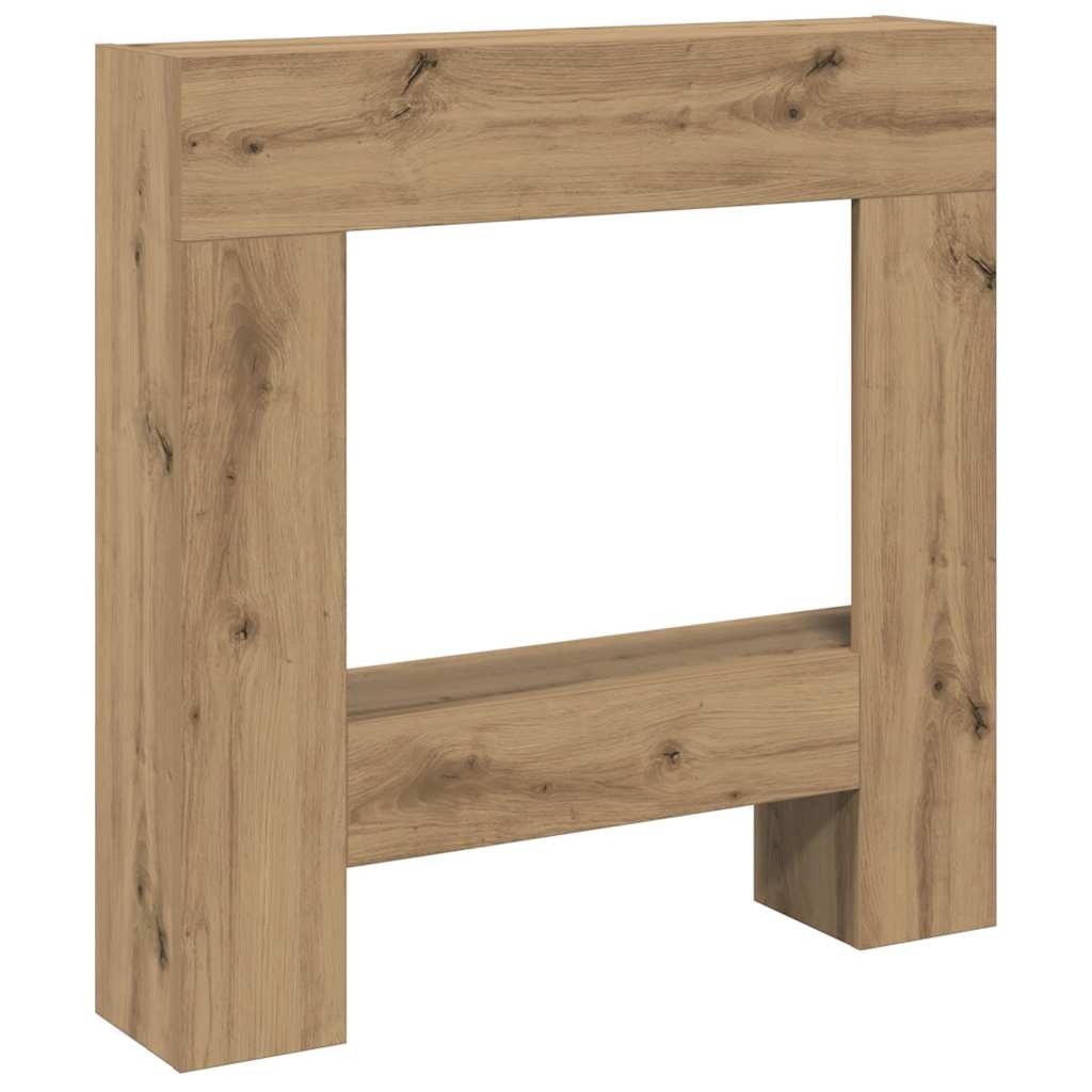 VidaXL Kaminverkleidung 81 x 18 x 82 cm, handgefertigtes Holz, handwerklich eichenfarben