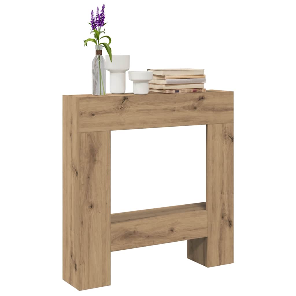 VidaXL Kaminverkleidung 81 x 18 x 82 cm, handgefertigtes Holz, handwerklich eichenfarben