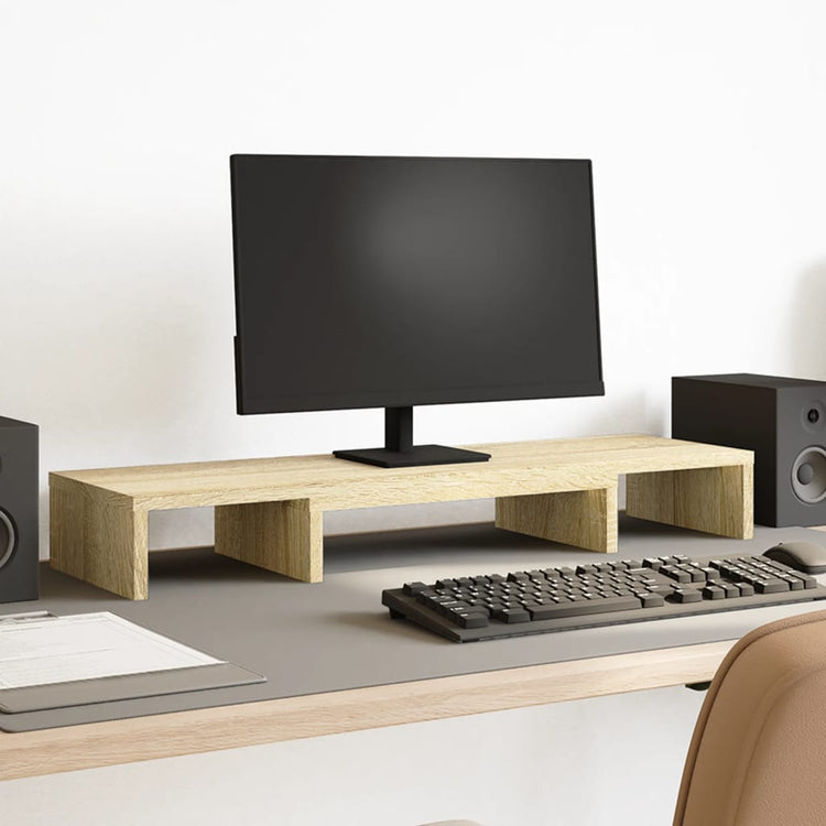 Vidaxl Monitor Standard einstellbar 80x24x10.5 cm Holz Sonoma Eiche